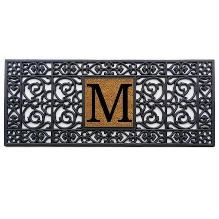 Calloway Mills Monogram Door Mat, Black, Natural, 17 in W x 41 in L 170011741M